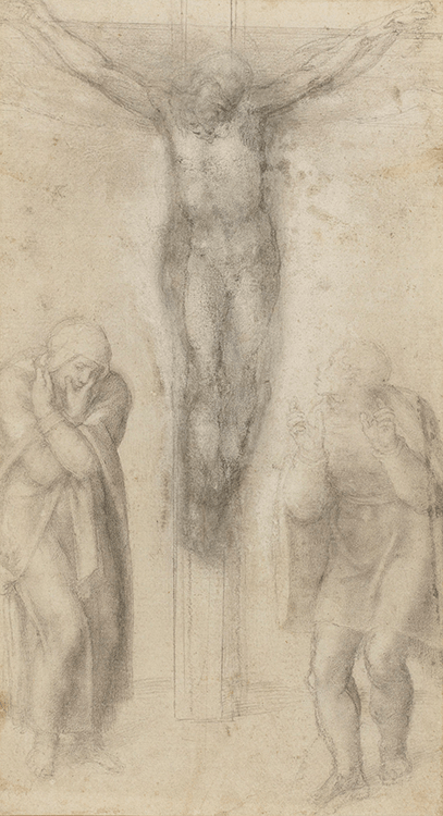 «Christ sur la Croix avec La Vierge et saint Jean», <br> Michelangelo Buonarroti, vers 1560-64. <br> © Prêt de Sa Majesté La Reine Elizabeth II