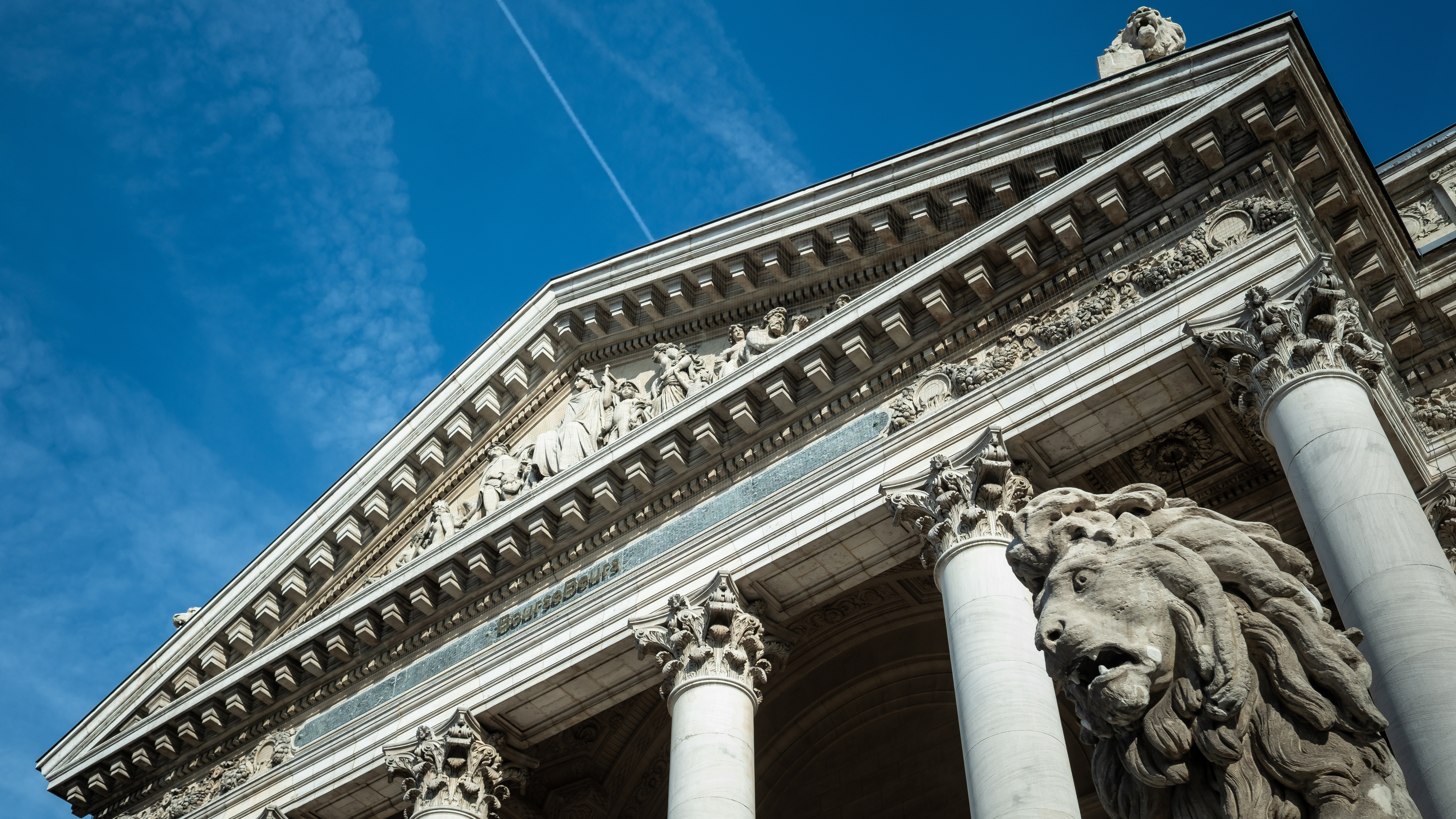 Le Palais de la Bourse, point de repère central du centre-ville bruxellois.